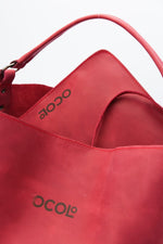 Red Tote Leather Bag